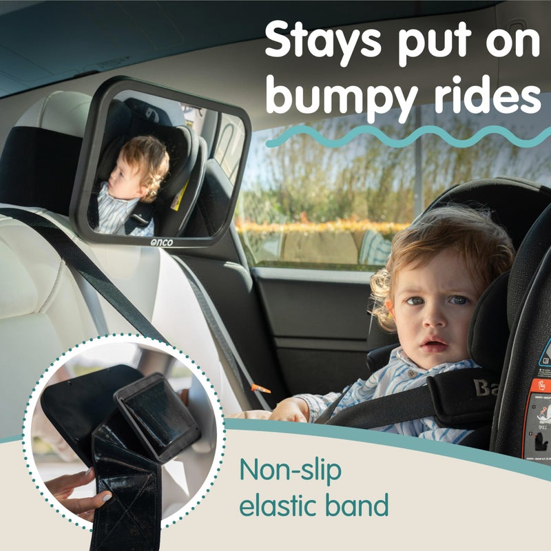 Onco Fixed Headrest Baby Car Mirror - Tesla-Compatible Car Mirror for Baby, 100% Shatterproof & Shake-Proof, Non-Slip with 360° Rotation, Newborn Must Haves - Image 3